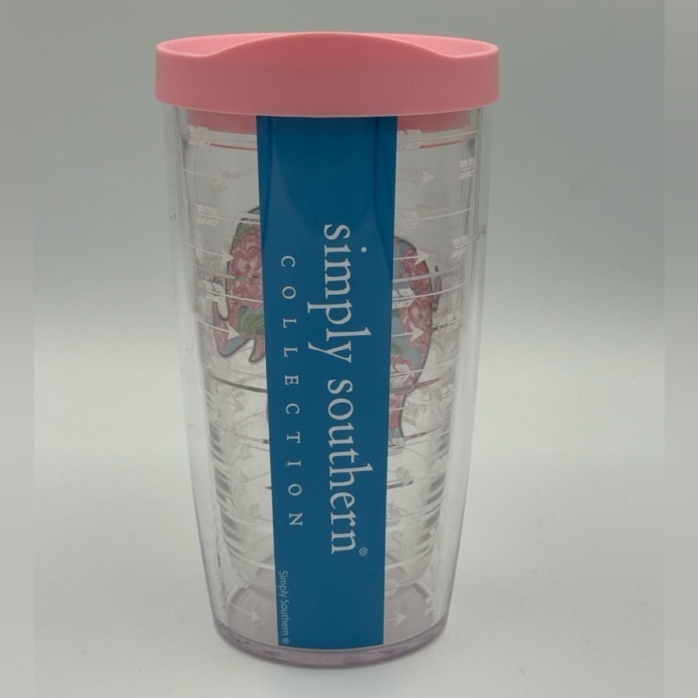 Tervis Tumbler 16 Oz Simply Southern Floral Elephant Arrows Pink Travel Lid - Picture 3 of 6